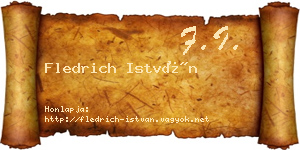 Fledrich István névjegykártya